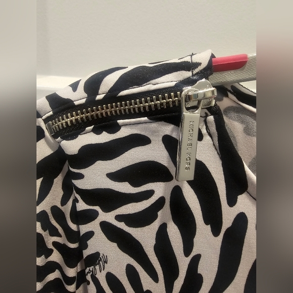 Michael Kors Black and White Crew Neck Short Sleeve Pull On Sheath Mini Dress S - Picture 14 of 16